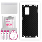 apgo Protective Skin Sticker for the back+sides compatible with Xiaomi Redmi Note 11 4G, Full Wrap Film, Foil, Vinyl - Pattern Carbon Black