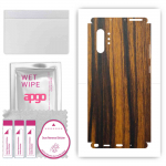 apgo Protective Skin Sticker for the back+sides compatible with Samsung Galaxy Note 10 Plus 5G, Full Wrap Film, Foil, Vinyl - Pattern Tigerwood