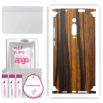 apgo Protective Skin Sticker for the back+sides compatible with Xiaomi Mi 9T Pro, Full Wrap Film, Foil, Vinyl - Pattern Tigerwood