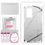 apgo Protective Skin Sticker for the back+sides compatible with Oppo Reno7 PRO, Full Wrap Film, Foil, Vinyl - Pattern White Marble