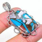 Natural Spiny Oyster Gemstone Handmade 925 Sterling Silver Pendant 1.97 z4e42