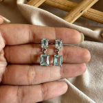 Sinine topaas v&auml;&auml;riskivi naiste k&otilde;rvar&otilde;ngas 925 sterlingh&otilde;be k&auml;sitsi valmistatud ehe sinine