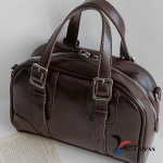 Mini Boston kahe pandlaga ristkott (2 V&auml;rv) 21x13.5x6.5cm must