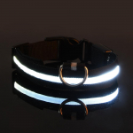 Nailonist LED &ouml;&ouml;ohutus vilkuv helendav pimeduses koerarihm Koerte helendav fluorestseeruv lemmiklooma koera kaelarihm XS must