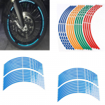 Veekindlad peegeldavad mootorratta mootorratta veljed, valged mootorrattakleebised Autokleebised punane