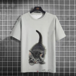 Loomade T-s&auml;rk meestele Kassi 3D-tr&uuml;kk Suvine vabaaja l&uuml;hikeste varrukatega meeste T-s&auml;rgid Mood V&auml;lis&otilde;hu T&auml;nav Meeste &Uuml;legabariidilised R&otilde;ivad 2XL