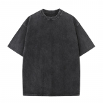 Pestud ja kantud T-s&auml;rk puuvillane Heavy Batik Retro Fried Snowflake lahtised l&uuml;hikesed varrukad XXL must