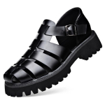 Platvormiga Ehtsa Nahaga Sandaalid V&auml;litingimustes Tennised Rannakummikud Vettal&auml;biMatkamiseks Suvised Meeste Klassikalised Rooma Sandaalid Slipper 44 gray