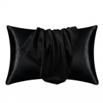 2tk/komplekt Satiinist padjap&uuml;&uuml;r Juuksed Nahk &Uuml;mbrik Sulgur Padjap&uuml;&uuml;r Pehme Kortsudevaba Pestav Jahutus Padjakate Kodutarbed must