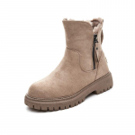 Lumesaapad Naiste karusnahast k&otilde;ik-&uuml;hes Martini saapad Naiste uued s&uuml;gis- ja talvepaksendatud l&uuml;hikesed saapad pluss sametpuuvillased kingad 35 mandliroheline