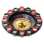 Roulette &agrave; boire 16 verres shooter tapis vert r&acirc;teau de croupier
