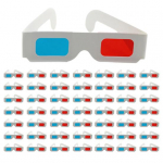 10/50/100 paari 3D-prille Anagl&uuml;&uuml;fikujutised Kokkupandav disain Punane/sinine Filtrid Paberprillid Moeaksessuaarid 50pcs