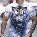 Tiigritr&uuml;kiga T-s&auml;rk 3D Loomade Meeste S&auml;rgid Suvised L&uuml;hikeste Varrukatega Meeste Pullover Suurem&otilde;&otilde;tmelised topid T-s&auml;rgid Meeste R&otilde;ivad S