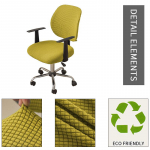 Kontoritooli kate Stretch Jacquard elastsed katted 2-osaline lauaarvuti tooli katted Venivad vastupidavad venivad arvutitooli katted Back H36-50,Seat W38-45cm