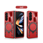 S&otilde;jaline soomus magnetiline hoidik kaitsekate Samsung Galaxy Z Fold 6 5 4 &uuml;mbrisele alusega objektiivi kaitse p&otilde;rutuskindel t&auml;ieliku kaitsega kate For Samsung Z Fold 6 punane