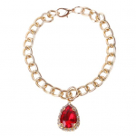 Lemmiklooma kaelakee s&uuml;da kivist ripats reguleeritav metallist kett kassi ehted kaelakee kael S punane