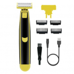 Meeste elektriline pardel 4 juhtkammiharjaga, veekindel laetav minireisiparadel, kaasaskantav juuksehabemetrimmeri eemaldaja t&ouml;&ouml;riist Isa poiss-s&otilde;brale must