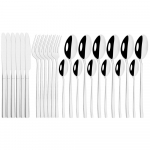 24 tk Must s&ouml;&ouml;giriistade komplekt nuga kahvel lusikas s&ouml;&ouml;gin&otilde;ude lauan&otilde;ude komplekt roostevabast terasest peegel teelusikad s&ouml;&ouml;giriistade h&otilde;ben&otilde;ude komplekt h&otilde;be