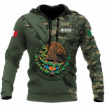 Pusad Mehhiko Lipu 3D-tr&uuml;kiga Kamuflaaž-pusa Meestele Naistele Kapuutsiga Suurem&otilde;&otilde;tmeline Pusa Mood Lastele Pullover-pusa Spordidress S