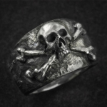 Vintage Crossbones Pirate Skull Ring meeste h&otilde;bedase v&auml;rviga roostevabast terasest r&otilde;ngad 13