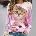 Naljakas Kass Print Hoodie Naiste Mood Pusad Spordir&otilde;ivad Pusad Loomade mantlid Naiste Pusad Kawaii dressid Naiste riided 3XL