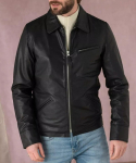 AL KHALID Uus Stiilne Vabaaja Biker Lambanahast Pikkade Varrukatega Ehtne Must Meeste Nahkjakk XL