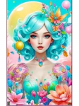5D DIY Teemantmaal Portree Ilus naine T&auml;isruudukujuline &uuml;mmargune teemantmosaiik lilledega kividest pildid Kodukaunistus Full Round 20x40CM