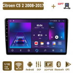 Android Autoraadio Citroen C5 2 2008-2017 jaoks Multimeediam&auml;ngija Pea&uuml;ksus Stereo GPS-navigatsioon BT WIFI 1+16GB 1+16GB