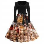 Naiste mood ruudukujulised vabaaja &otilde;hukesed j&otilde;ulutr&uuml;kiga pikkade varrukatega kleidid M punane