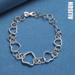 925 h&otilde;bedane s&uuml;damekujuline O-ketiga k&auml;ev&otilde;ru, moodsad pulmaehted 20CM