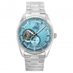 Orient Classic kaasaegne roostevabast terasest helesinine avatud s&uuml;damega sihverplaadi automaatne meeste k&auml;ekell RA-AR0009L sinine