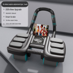 Arukas neljarattaline k&otilde;huratas koos automaatse tagasil&ouml;&ouml;gi k&uuml;&uuml;narnuki toega k&otilde;hulihaste treenimiseks. Four-wheel six-elbow support sinine