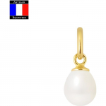 Compagnie G&eacute;n&eacute;rale des Perles - Pendentif Articul&eacute;e V&eacute;ritable Perle de Culture Poire 6-7 mm - Or Jaune 18 Carats - Bijou Femme
