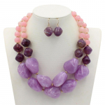 Bohemian Maxi kaelakee naistele Kahekihilised helmed ketivaigust kalliskivi Vintage Choker ehted kingitused lilla