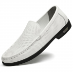 Kevadine Perforeeritud Hingav V&otilde;rk Kerged Vabaaja Valged Ehtsast Nahast Kingad Mugavad Pehme P&otilde;hjaga Baleriinad Pealelibistatavad Meeste Kingad 36 must