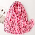 Naiste puuvillane ja linane k&auml;tesall, Euroopa ja Ameerika seltskonnastiilis kuum tembeldav leopardimustriline satiinist pehme narmastega sall 180*85