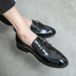 Disaineristiilis meeste kingad Roheline Uus &Auml;rikasulikud Kingad Nahast Slip-on Kingad Tupsudega Meeste Pulmapeo Kingad 38 must