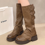 Moodsad Platvormiga Naiste K&otilde;rged Saapad Lamedad Kingad Talvised Disainer Nahast Chelsea Saapad Naistele 2024 Trend Lumesaapad Jalutamiseks Mujer Zapatos 35 pruun