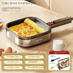 220 V nakkumatu elektriline munapann eemaldatava k&auml;epidemega hommikus&ouml;&ouml;gipannkookide ja praadide jaoks