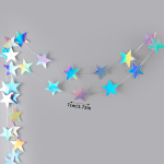 4M Laser Silver Moon Star Garland Kodutuba Rippuvad kaunistused Pulma s&uuml;nnip&auml;evapeo kaunistus B&auml;nner Beebi du&scaron;itarbed