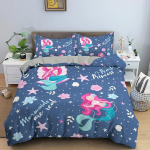 Multifilmi Merineitsi mustriga tekikott voodipesukomplekt laste magamistoa sisekujundus QuiltComforter kate King, Twin, &uuml;he suurusega voodipesu 70x133cm 2pcs