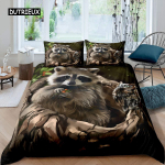 Pesukaru tekikott Armas loomateemaline voodipesukomplekt Nature Owl lohukott Wildlife Style King Size pol&uuml;estrist tekikate 155x215cm 3pcs