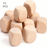 15 tk puidust kuubiku helmeste komplekt, kvaliteetne lehtpuit, sile pind, &uuml;mmargune nurgakujundus isetegemiseks, ehete valmistamiseks ja dekoratiivtarvikuteks 15PCS