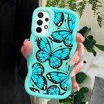 V&auml;rvitud mustriga Big Wave Edge pehmest silikoonmaterjalist Macaron telefoni&uuml;mbris, p&otilde;rutuskindel kaitsev kummist korpus Samsung Xiaomi Poco Redmi jaoks Redmi 9 Power sinine