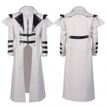 Vintage Halloweeni punk-mantel Temperament Gentleman Slit Long Coat 5XL valge