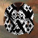Meeste Retro Casual gradienttr&uuml;kiga kampsun XXL