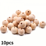 30 mm puidust helmed, 10/20/40 viimistlemata puidust helmed, suured puidust pallid, k&auml;sit&ouml;&ouml;, &uuml;mmargused puidust vahehelmed, ehete valmistamine, kodukaunistamine 10pcs
