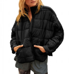S&uuml;gisnaiste parka mantel must tahke pikkade varrukatega taskuga jope naiste mantel talvel trendikas polsterdatud mood vabaaja daamiriided XXL