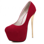 Suur suurus 41 42 43 44 45 Seksikad pumbad Pulmad Naiste Fetish kingad Lakoonilised Naiste pumbad K&otilde;rge kontsaga Stripperi sametpumbad 16 cm Escarpins 35 punane