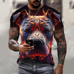 Koerte graafika T-s&auml;rk meestele 3D tr&uuml;kiga T-s&auml;rgid Metsikud Loomade Camisetase mustriga l&uuml;hikeste varrukatega topid Suvised vabaaja meester&otilde;ivad S